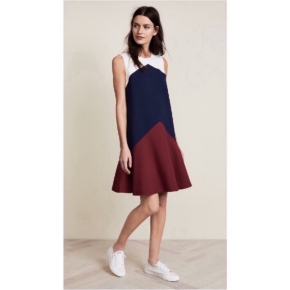 Tory Burch Willa Colorblock Trapeze Sleeveless dress XS